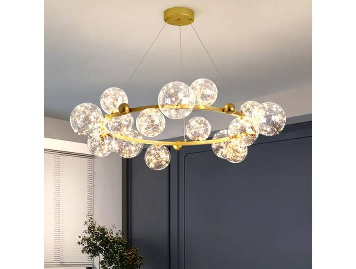 Nordique créatif haricot magique ciel étoilé pendentif LED lampe Restaurant salon chambre lustre en verre décor romantique éclairage
