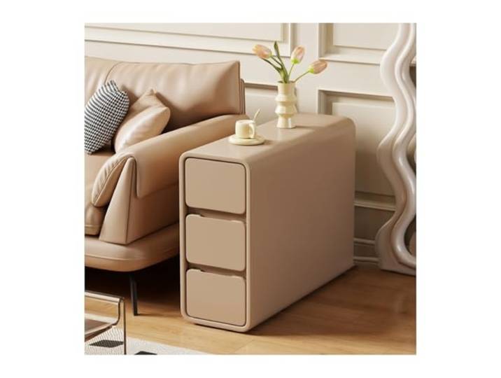 FZL02068LM Ecklager Ultraschmaler Sofa-Sideboard-Beistelltisch-Aufbewahrungsschrank(Khaki)