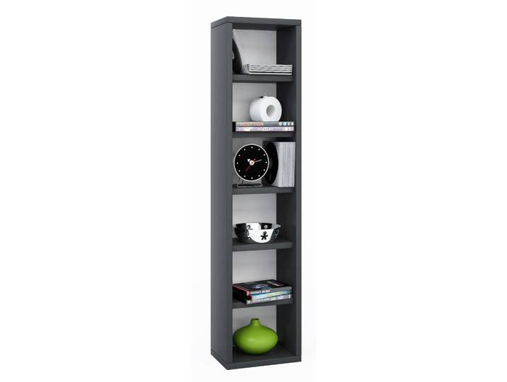 Mid.you Cd-Regal, Schwarz, 5 Fächer, 21x97.4x20 cm, Wohnzimmer, TV Möbel, CD-Regale