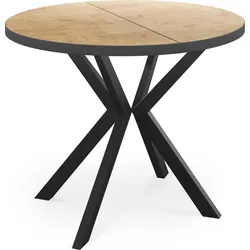 ESSTISCH Vincento runder ausziehbar, Lancelot Eiche 100-180/100/76 cm