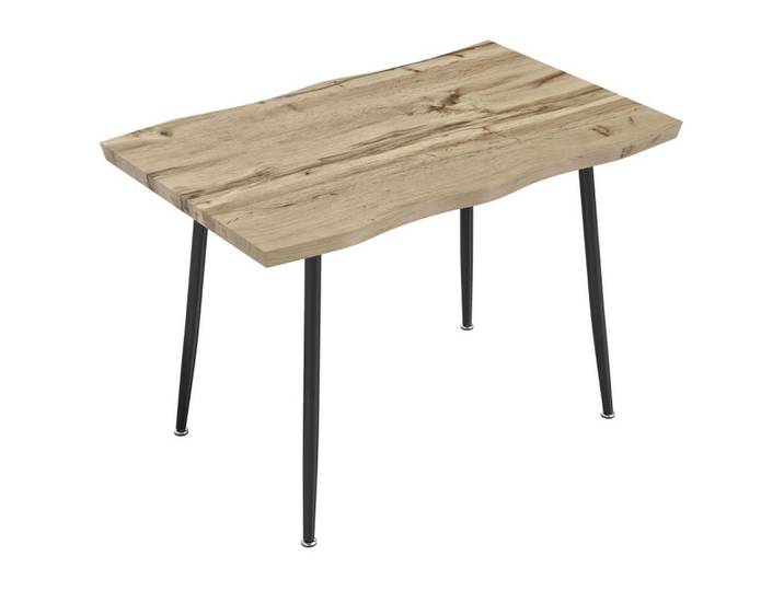 Modfu Esstisch aus Holz 110x70x75 cm Eiche mit Stahlbeinen, verstellbaren Füßen und pflegeleichter Oberfläche, Eichefarben, 70x75x110 cm, Esszimmer, Esstische