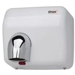 Sensor Händetrockner Simex Inoxflow Edelstahl weiß 2300 W überzogen weißes Epoxy, 2300 W, Anti-Vandalismus-Struktur