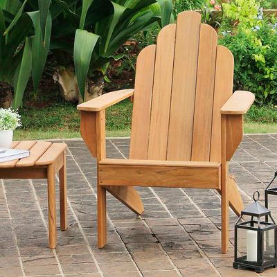 All-Natural Teak Outdoor Adirondack Chair - Grandin Road