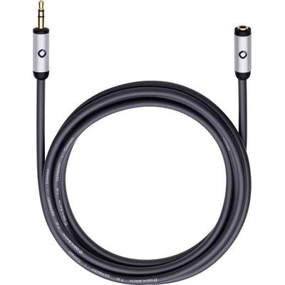 Klinke Audio Verlängerungskabel [1x Klinkenstecker 3.5 mm - 1x Klinkenbuchse 3.5 mm] 3.00 m Schwarz vergoldete Steckkontakte Oehlbach i-Connect J-35