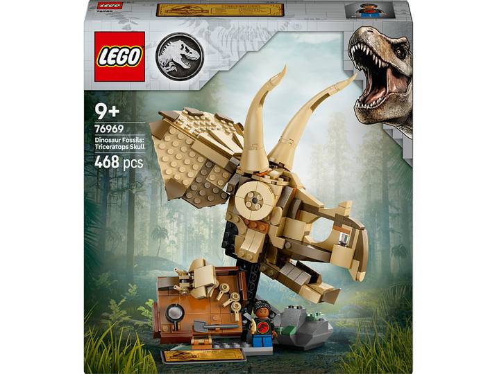 LEGO® Jurassic World - Les fossiles de dinosaures : le crâne du tricératops - 76969