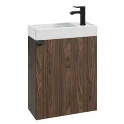 GÄSTE-WC-MÖBELSET Keno 2 Teile Walnuss Braun – 50 x 23 x 60cm