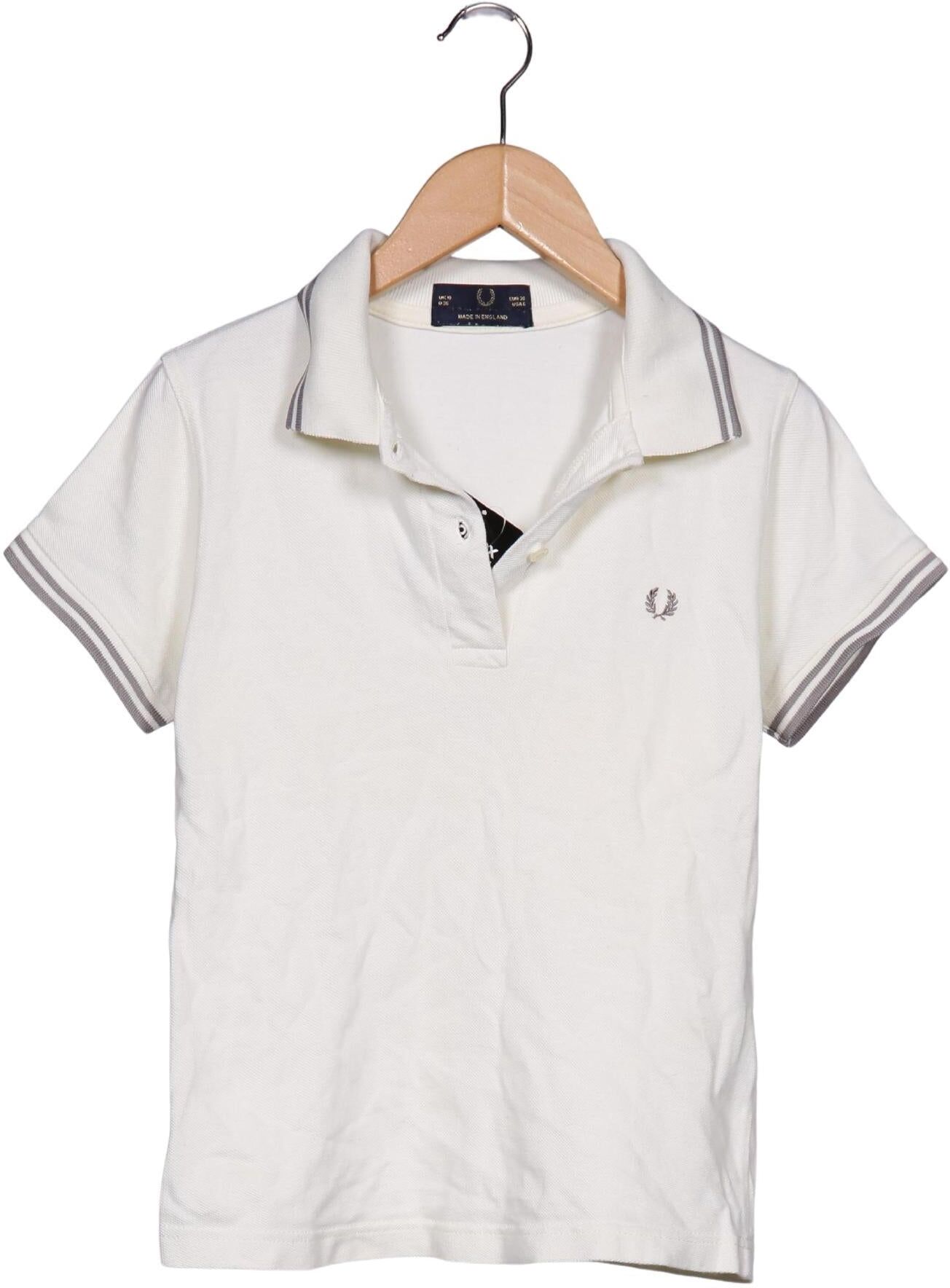 Fred Perry Damen Poloshirt, Weiß, Gr. EU 36, Baumwolle - Second Hand