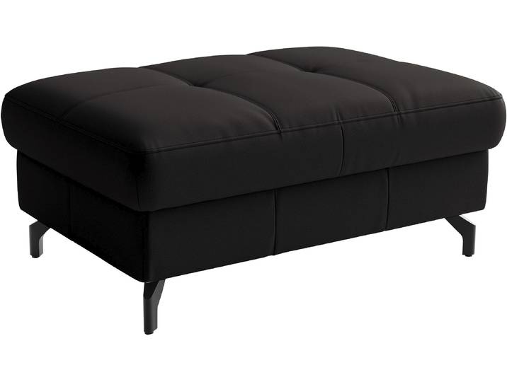 Polsterhocker SIT & MORE Vanity Leder, B: 103 cm , schwarz, B:103cm H:45cm T:69cm, Hocker, Polsterhocker