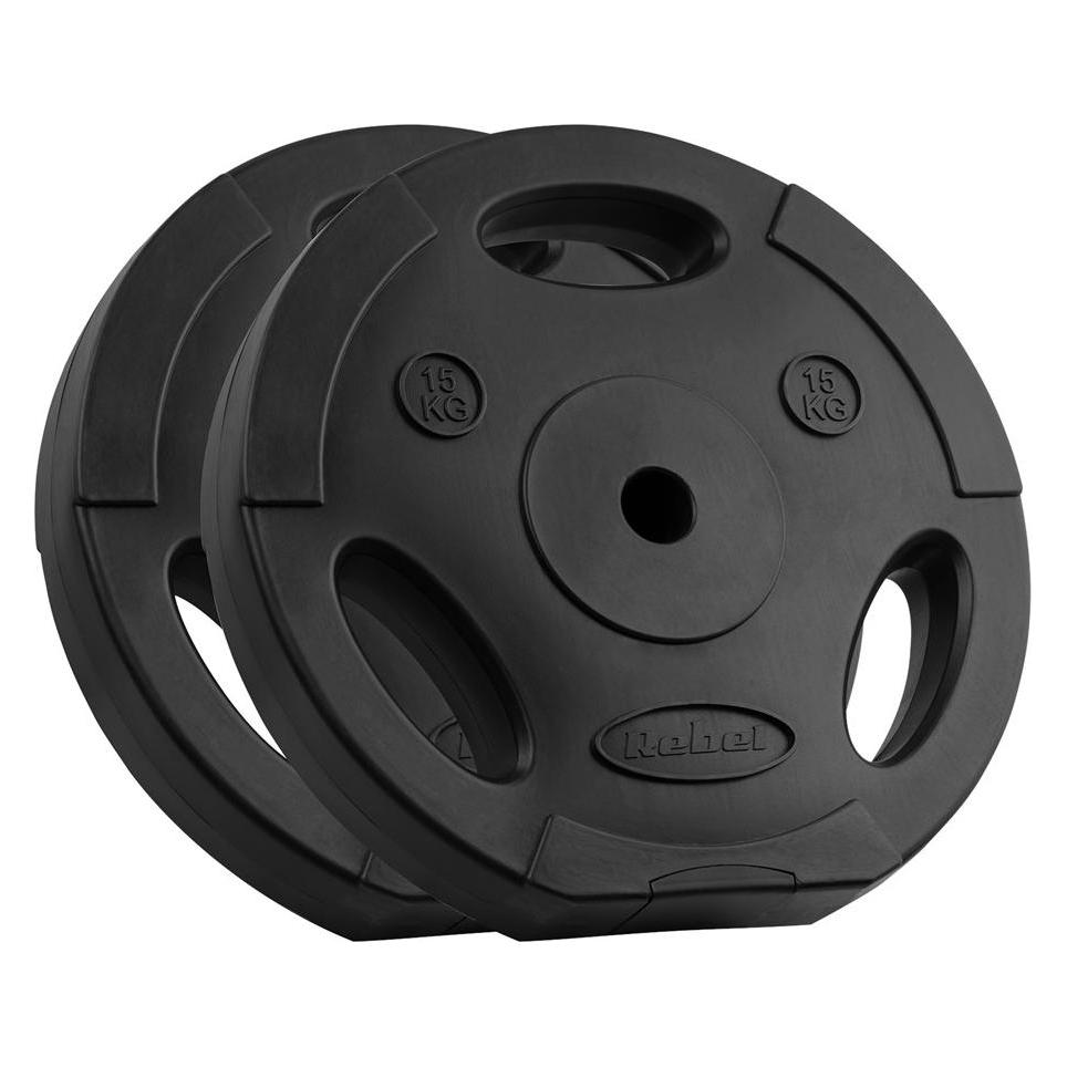 Rebel Bituminöses Gewichtsset 2x15kg Bohrung 31mm Scheibe mit Griffen ACTIVE (RBA-2124)