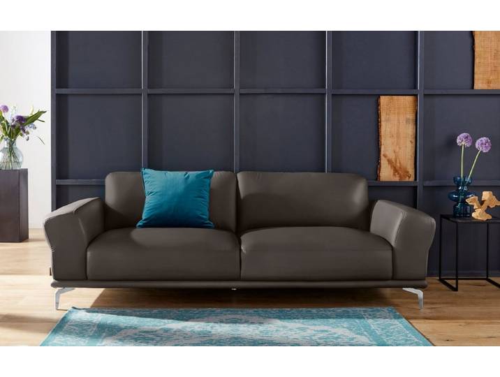 W.SCHILLIG 2,5-Sitzer montanaa bequem, Federkernunterfederung, elegant & edel, mit Metallfüßen in Chrom glänzend, Breite 232 cm