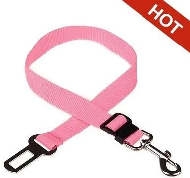 Uplift Essentials Universal Dog Car Seat Belt Safety Lead Durable Adjustable Vehicle Travel Restraint pink