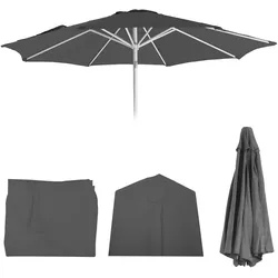 Ersatz-Bezug für Sonnenschirm Asti, Sonnenschirmbezug Ersatzbezug, Ø 2,7m Stoff/Textil ~ anthrazit
