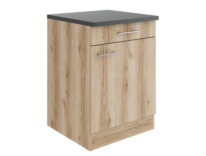 Unterschrank 60cm Braun/Wildeiche Dekor