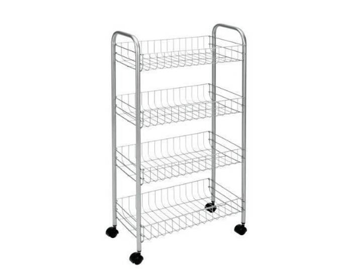 Desserte de cuisine METALTEX - Chariot multi usage 4 niveaux - Métal chromé brillant