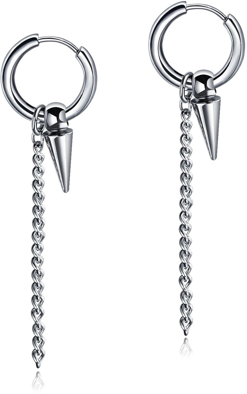 Paar Creolen FIRETTI "Schmuck Geschenk Kegel", silber (edelstahlfarben), Ohrringe, Damen, 17mm, Edelstahl, Paar Creolen, Einhänger abnehmbar edelstahlfarben 17mm, Edelstahl