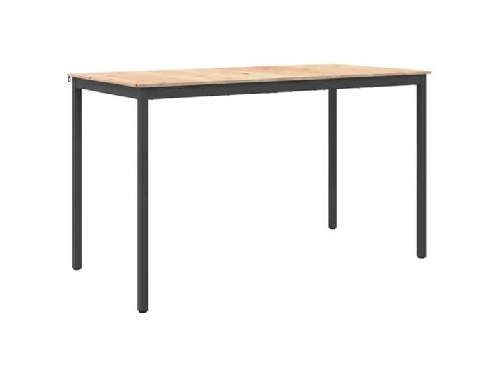 HBBMGYD Bartisch 180 x 90 x 105 cm Kiefer massiv Natur Quadratische Metallbeine, H-Stützbalken, Innenbereich, Industriestil, Trockenreinigung