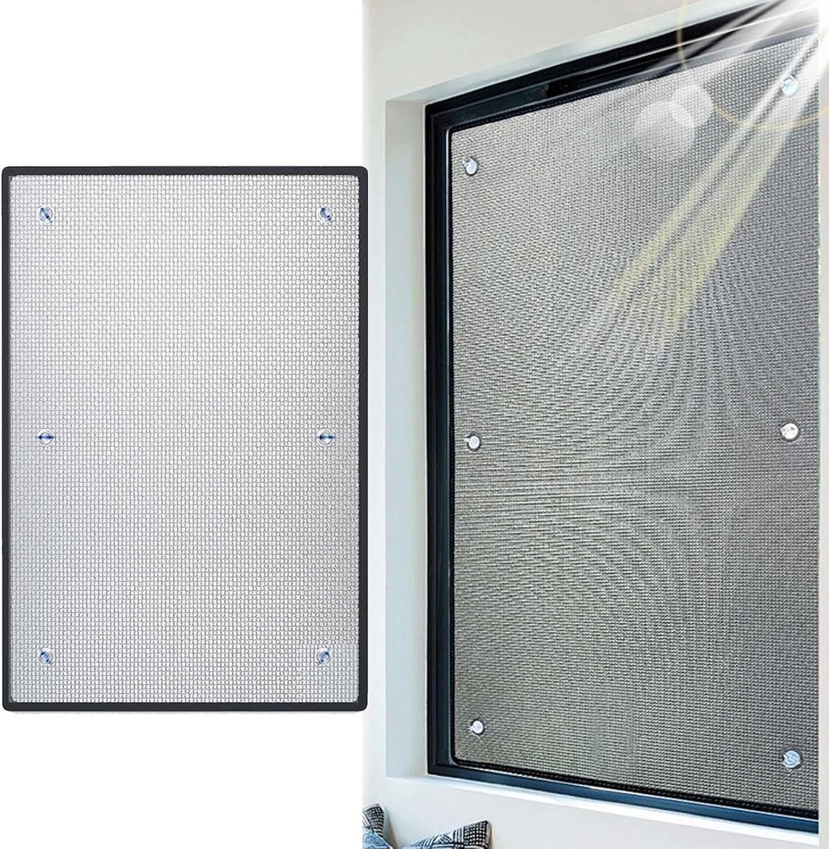 Verduisterende raamfolie voor privacy en isolatie, Zilver, 30 x 120 cm