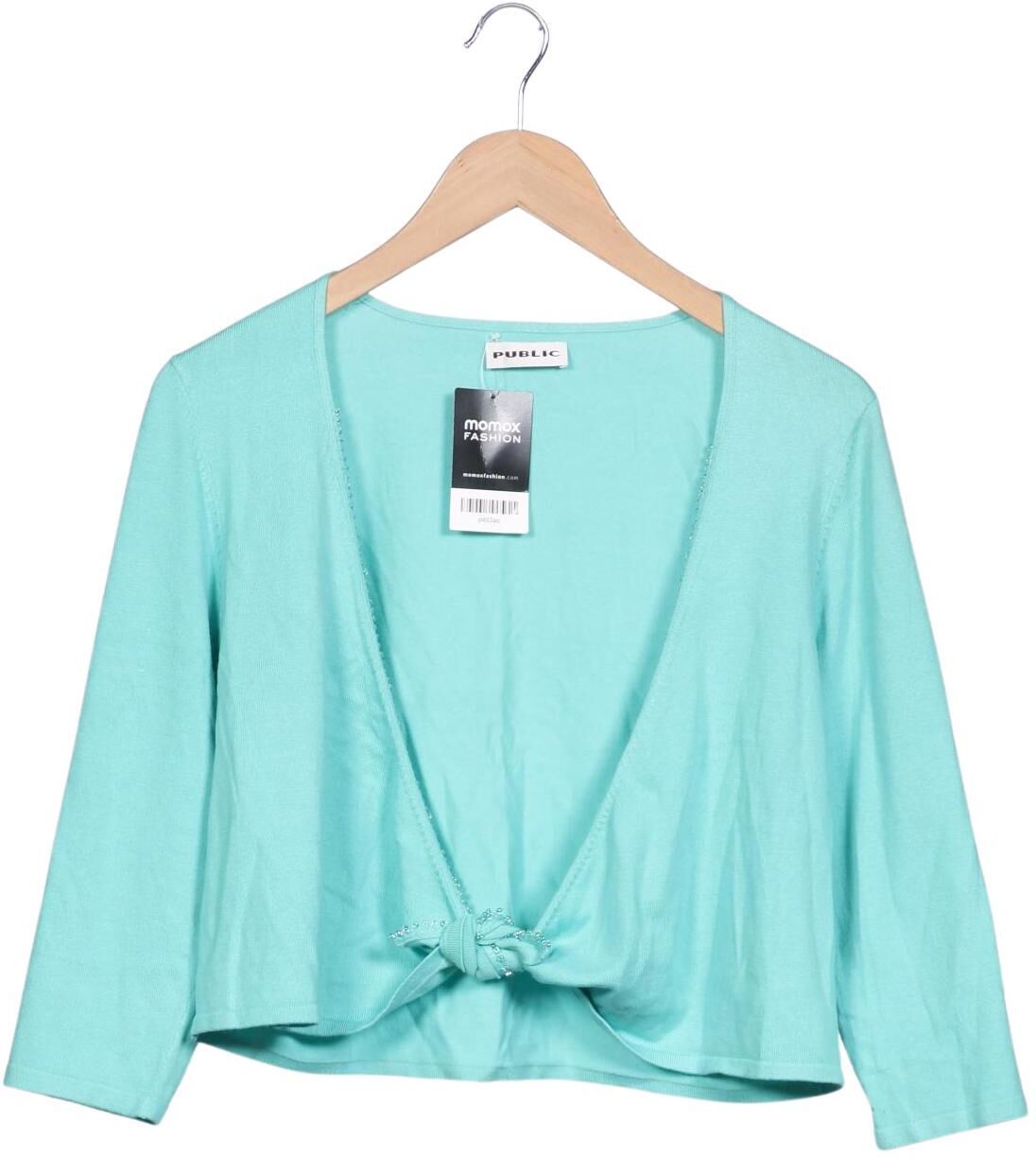 Public Damen Strickjacke, Türkis, Gr. EU 42, Viskose / Elasthan / Baumwolle - Second Hand