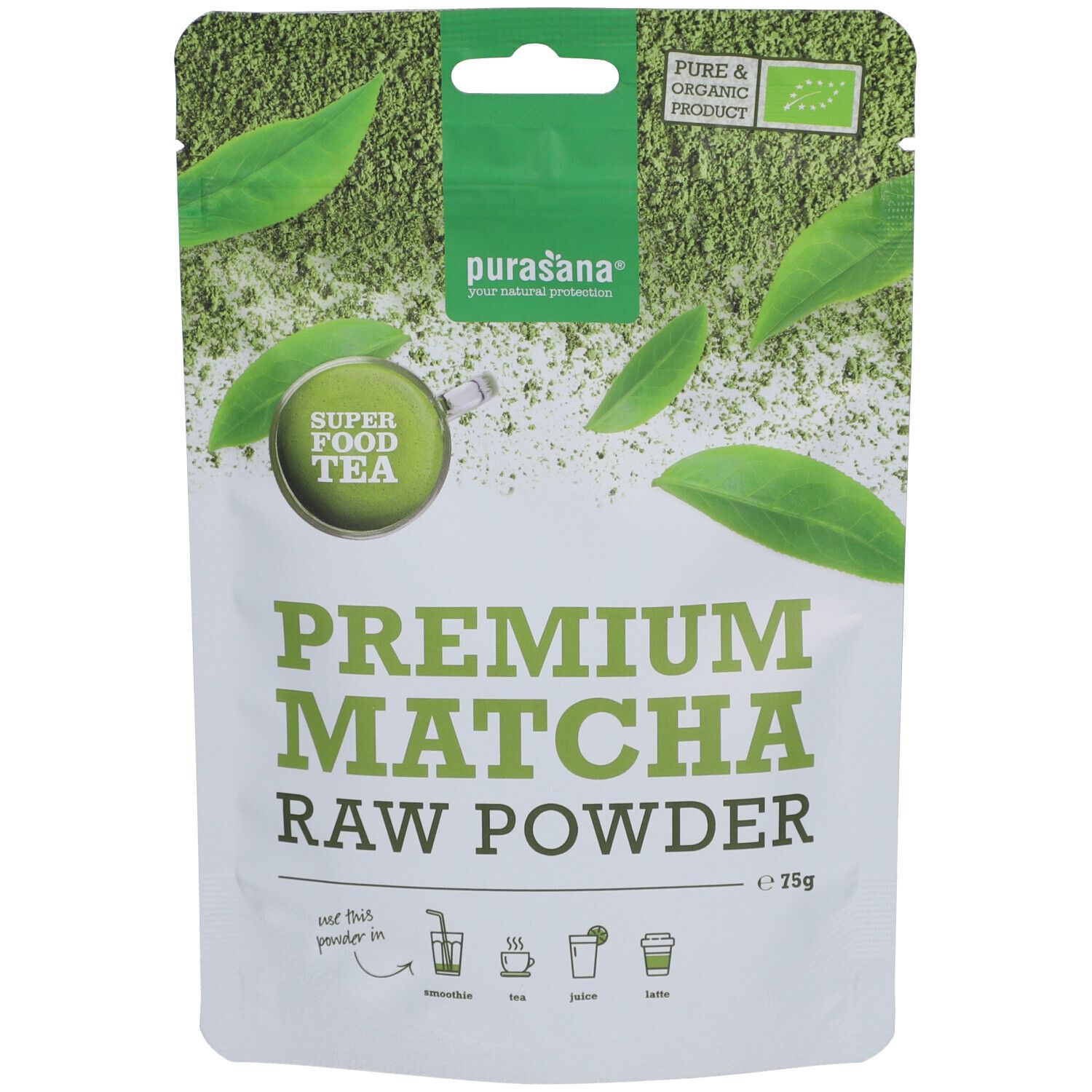 Purasana Matcha Poeder Bio 75 g Pulver