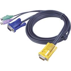 ATEN KVM Anschlusskabel [1x SPHD-15-Stecker - 2x PS/2-Stecker, VGA-Buchse] 6.00 m Schwarz 2L-5206P