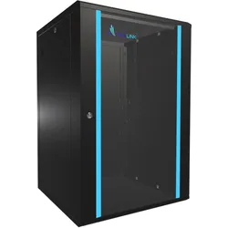 Extralink 18U 600mm rack cabinet black (18 HE, 19 Zoll Rack), Serverschrank, Schwarz