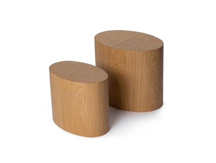 Hanah Home Hochwertiges Beistelltisch-Set, Eiche, 49 x 41 x 40 aus 100% MDF, natürliche Eichenholzbeschichtung perfekt für modernes Homeoffice & Arbeitszimmer, Elegantes & funktionales Design