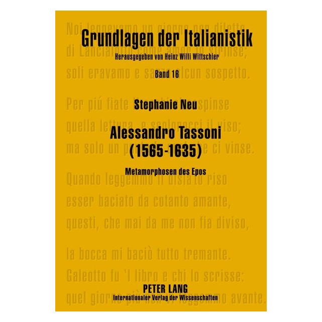 Peter Lang Alessandro Tassoni (1565-1635) (Deutsch, Hardcover, Stephanie Neu) (7334977)