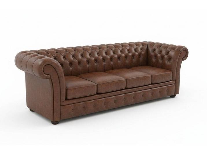 JVmoebel Polstergarnitur Klassisches Braunes Chesterfield Sofa 5-Sitzer Wohnzimmer Polstercouch, (1-tlg., 1-tlg)