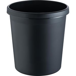 Helit Papierkorb H6105895, the german, schwarz, rund, aus Kunststoff, 18 Liter