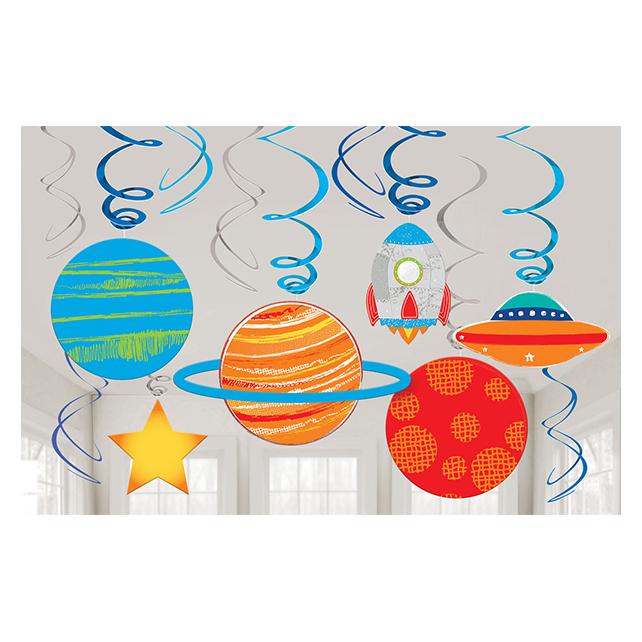 Amscan 12 Dekospiralen Blast Off (12 Stk.) (728.672278)