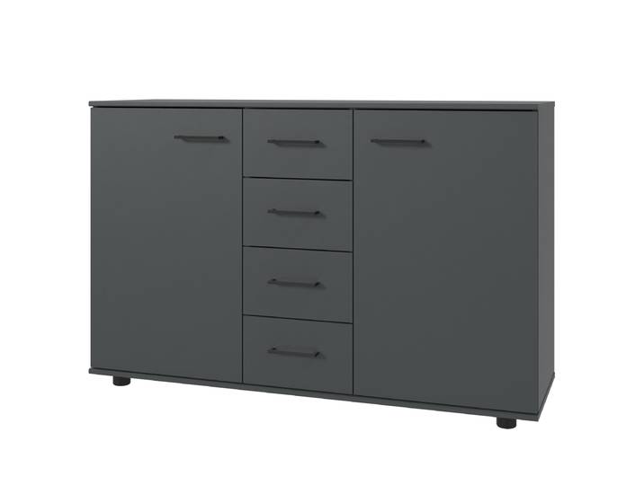 Sideboard Taiga 130 x 83 x 41cm Schwarz/Graphit