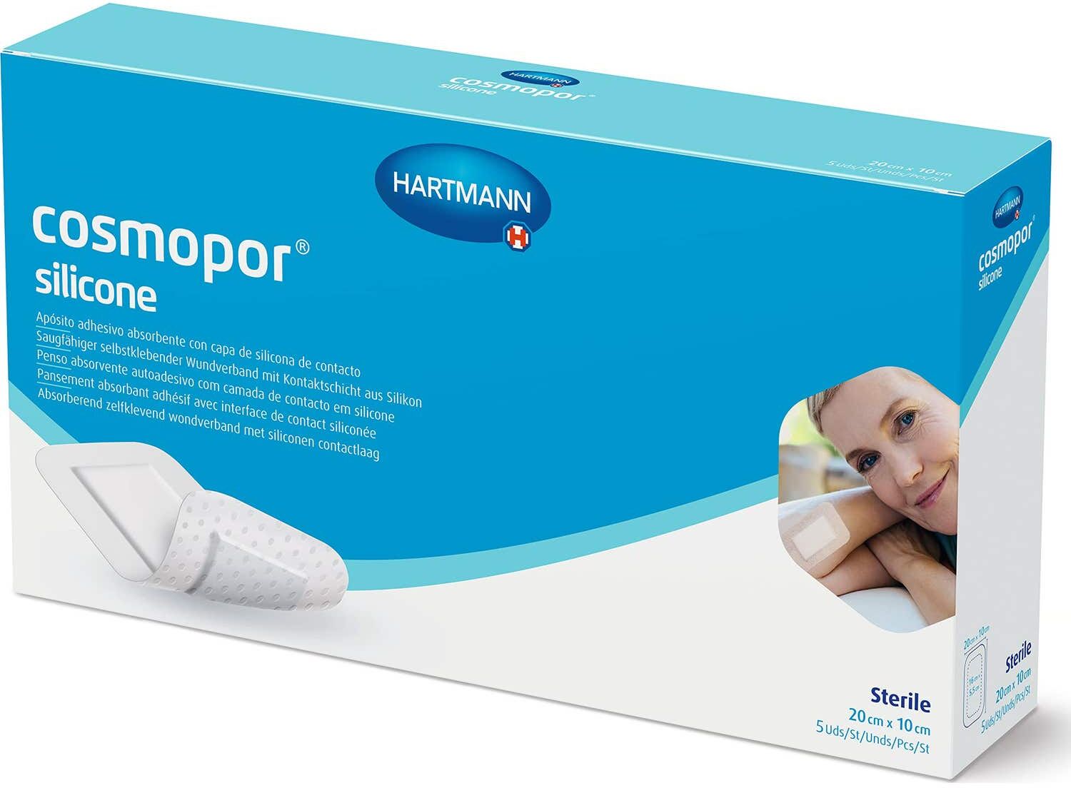 COSMOPOR Silicone Apósito Estéril 20 cmx10 cm 5 uds