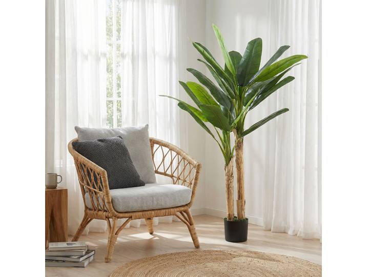 HOMCOM Arbre Bananier Artificiel 150cm avec Pot Vert
