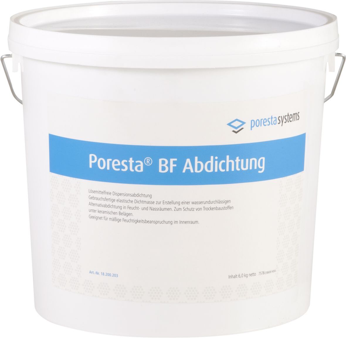 poresta systems BF pâte à joint 18200203 conteneurs de 6kg
