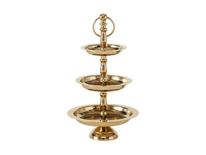 Etagere BOLTZE Liliane, Gold , gold (goldfarben), H:24cm Ø:13,5cm, Edelstahl, Servierplatten, Etagere, Etagere aus Edelstahl