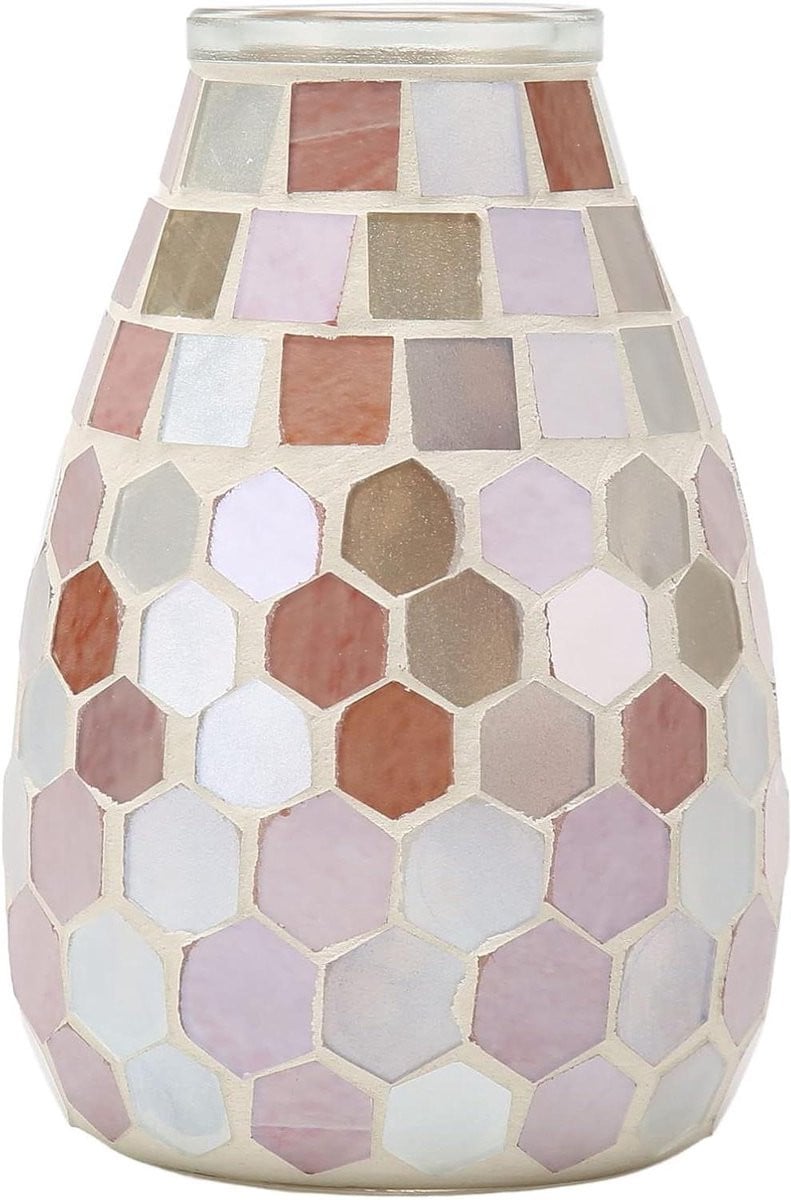Handgemaakte Mozaïek Glas Vaas - Gekleurde Decoratieve Vaas
