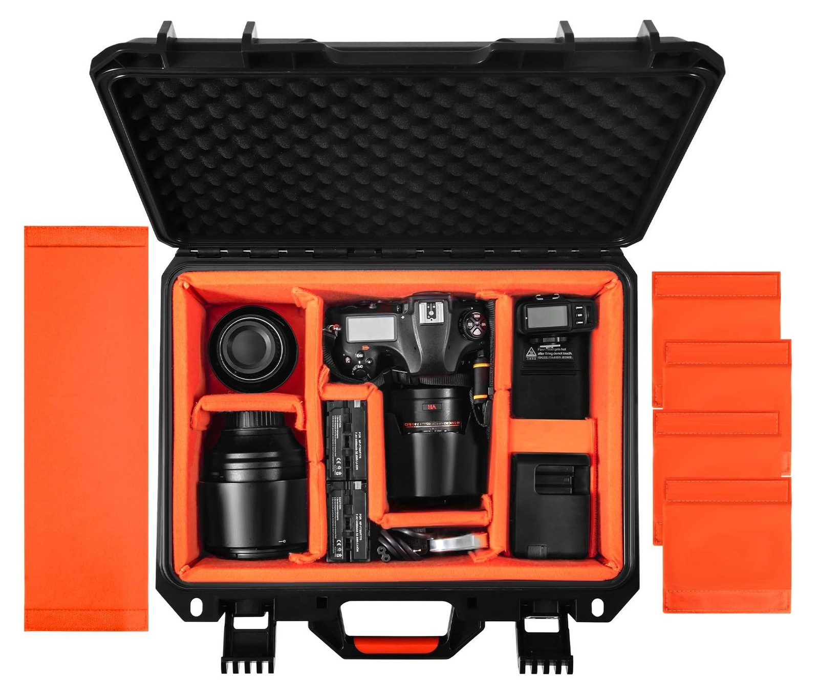 Merkloze waterdichte camera case met verdelers voor reisbescherming