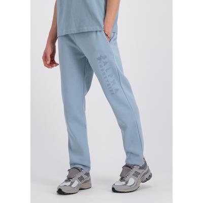 Jogginghose ALPHA INDUSTRIES "Embroidery Jogger", Herren, Gr. L, Normalgrößen, bunt (graublau), Obermaterial: 80% Baumwolle, 20% Polyester, Hosen Jogginghose