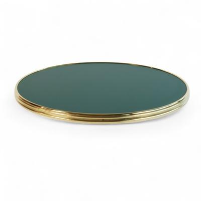 Bistromania Tischplatte VENDÔME Rund - Grün - Profilierte Messingeinfassung D60 cm