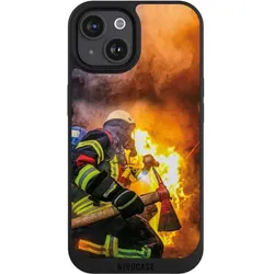 Nivocase Handyhülle für Apple iPhone 15 Hülle NIVOpure Case Schwarz Feuer Feuerwehr Lebensretter (Apple iPhone 15), Smartphone Hülle, Schwarz