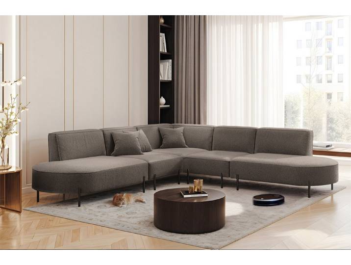 Fun Möbel Ecksofa Sofa VALENCIA Seite universal, Rundumbezug