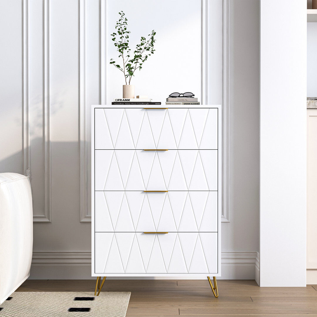Fairmont Park Accent Chest Gold 90cm H X 60cm W X 34cm D