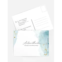 Antwortkarten für Ihre Feier selbst gestalten mit Spruch und Fotos im Onlinedesigner bei Meine-Kartenmanufaktur.de