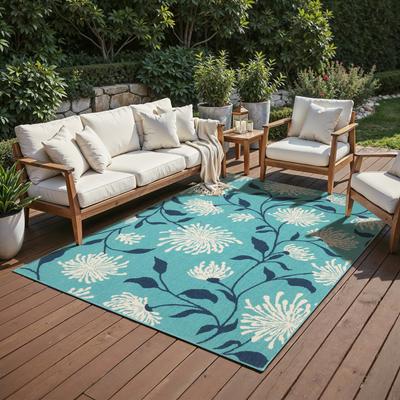 Style Haven Miramar Blossoms Blue/ Navy Indoor/Outdoor Area Rug-
