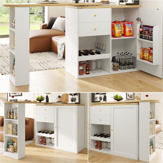 360-Grad-Baumwippelei (Hauptteil 105 x 39 x 102 cm), mit 4 Lademöglichkeiten und offenen Aufbewahrungsvakuen, geeignet für Esszimmer/Bürozimmer/Wohnzimmer usw., weiß