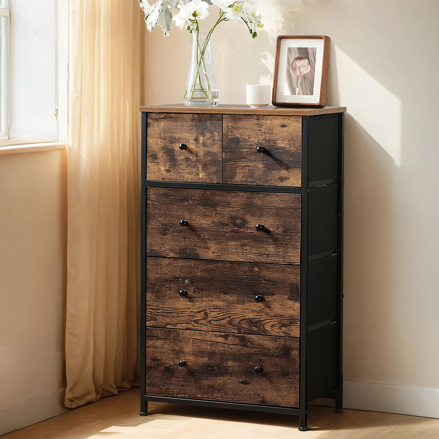SONGMICS Kommode mit Stoffschubladen LGSB3545H