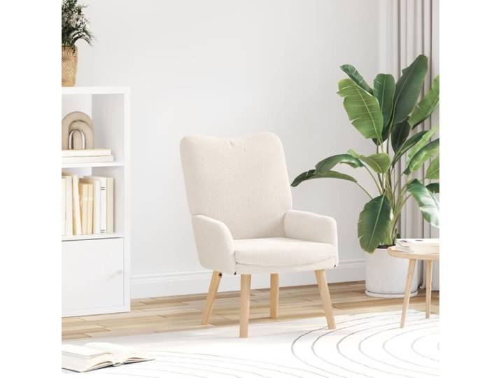 Fauteuil relaxant en tissu crémeux imitant la laine