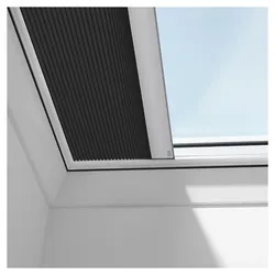 VELUX Flachdachfenster Wabenplissee Uni schwarz 1047S, 060090, CFP,Elektro,VELUX,weiße Schiene