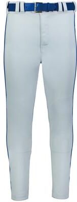 Russell Athletic R62LGB YOUTH BASELINE TAPERED LEG PIPED BASEBALL PANT in Baseball Gray/Royal size XL   Polyester