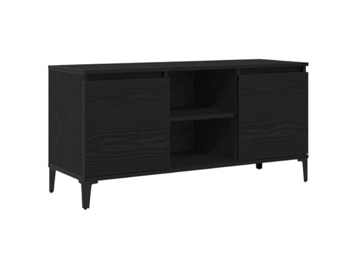 Kaorsrow TV-Schrank Schwarz Eichen-Optik Lowboard 102x35x50 cm Stilvolles Lowboard mit 2 Türen und Fächern für Wohnzimmer und Schlafzimmer, pflegeleichtes Design mit 10 cm Beinen.